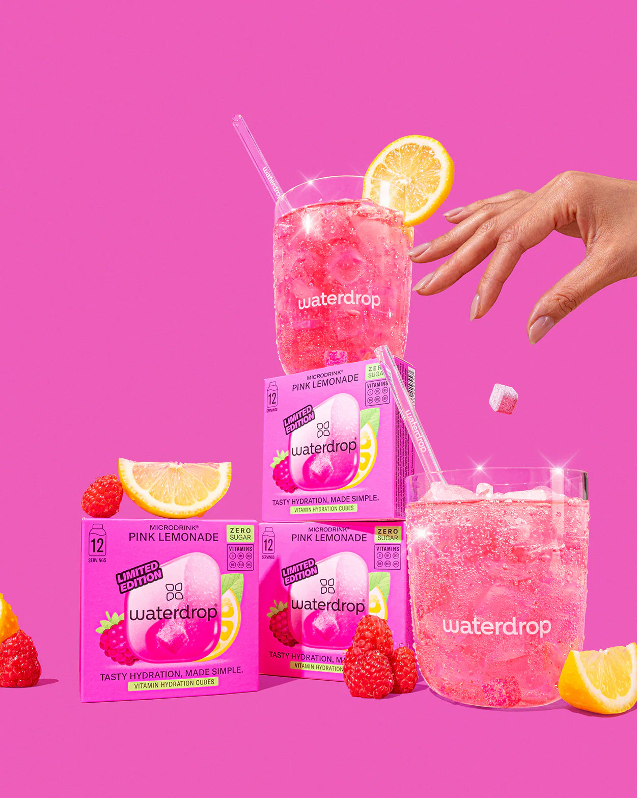 PINK LEMONADE Hydration Set: 600ml Neon Bottle Spout Lid - Image 3